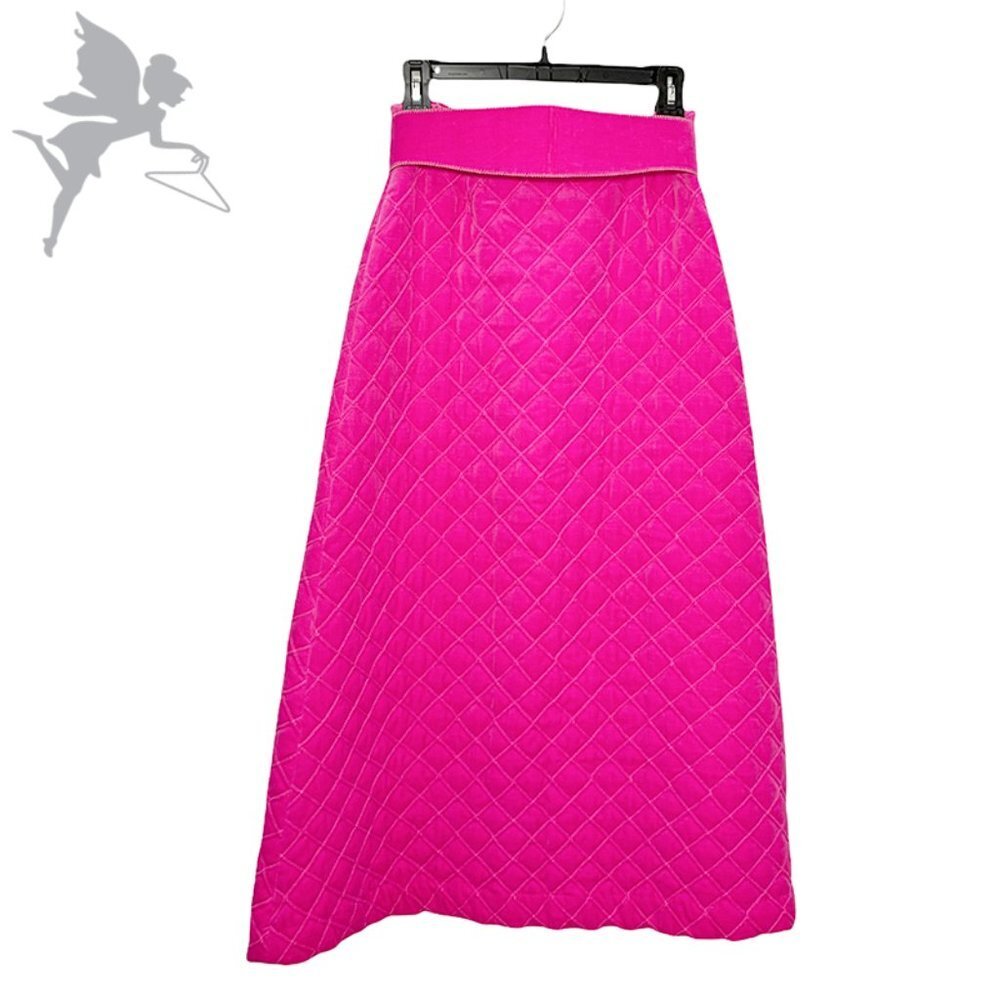 VINTAGE SAN FRANCISCO SKIRT WORKS Barbiecore Quilted A-Line Maxi Skirt